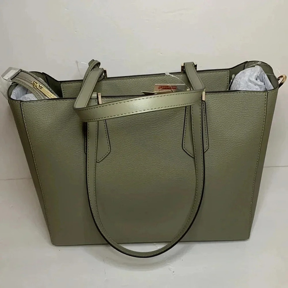 Michael Kors Gray Pebbled Leather Kimberly Tote Bag NWT - Picture 3 of 9